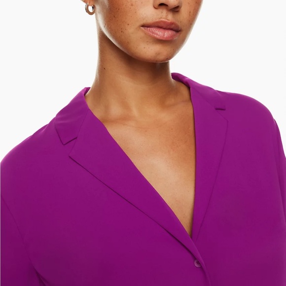 NWOT BABATON Long-sleeve Button-Up Purple Blouse - Picture 4 of 12